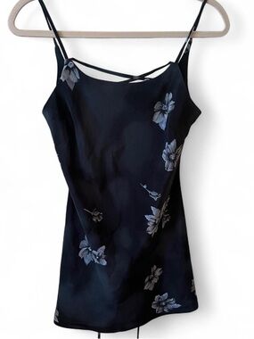 Fashion Bug Navy Floral Dress with lace up back